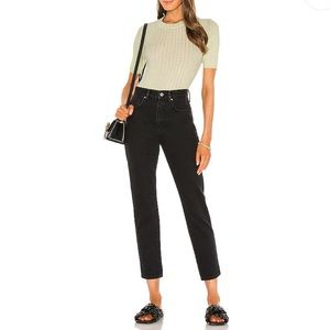 NWT Free people Stove Pipe Jean in Black Out size 28